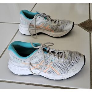 ASICS GEL Women’s Sneakers Shoes Gray Orange Blue Size US 5 – EUR 35.5